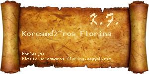 Korcsmáros Florina névjegykártya